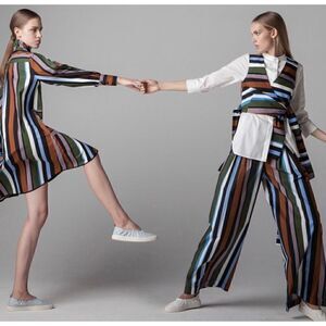 SMARTEEZ Made in Italy Striped Cotton Blend Pant Size 0